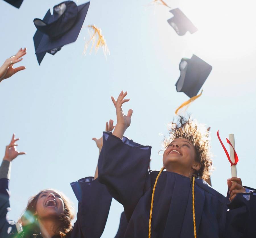 Students celebrating University graduation